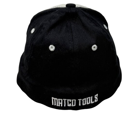 Matco Tools Skull Logo Black Beige Baseball Cap Fitted Elastic Strap Cotton OSFM - Picture 6 of 8